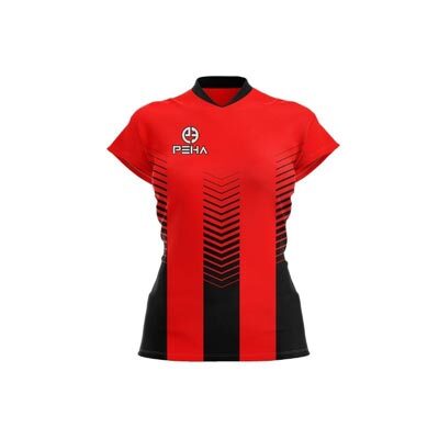 Koszulka siatkarska damska PEHA Vero czerwono-czarna