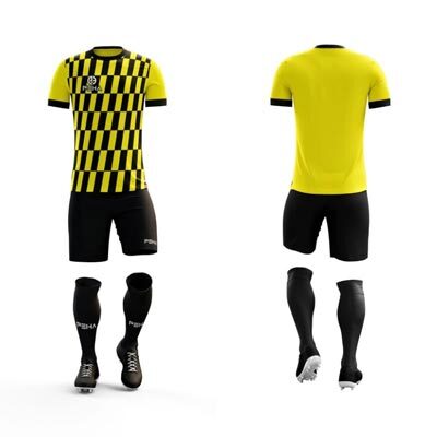 Strój piłkarski PEHA Dalco żółto-czarny