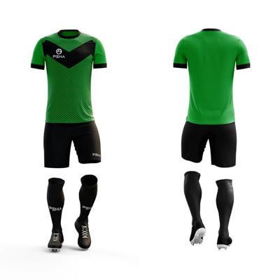 Strój piłkarski PEHA Lugo zielono-czarny