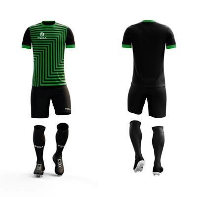 Strój piłkarski PEHA Orion czarno-zielony