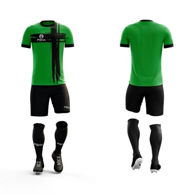 Strój piłkarski PEHA Ultra zielono-czarny