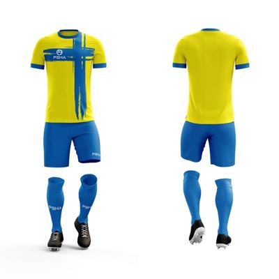 Strój piłkarski PEHA Ultra żółto-niebieski