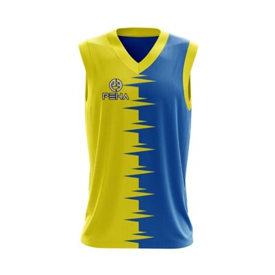 Koszulka koszykarska dla dzieci PEHA Combi żółto-niebieska