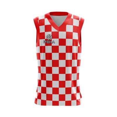 Koszulka koszykarska dla dzieci PEHA Croatia biało-czerwona