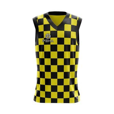 Koszulka koszykarska dla dzieci PEHA Croatia żółto-czarna