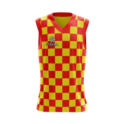 Koszulka koszykarska dla dzieci PEHA Croatia żółto-czerwona