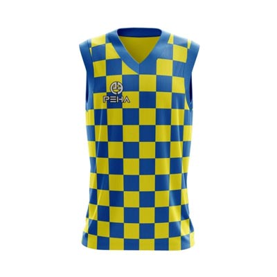 Koszulka koszykarska dla dzieci PEHA Croatia żółto-niebieska