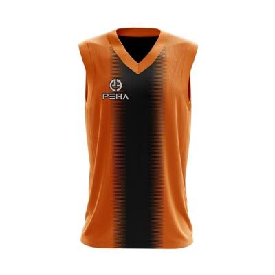 Koszulka koszykarska dla dzieci PEHA Delta pomarańczowo-czarna
