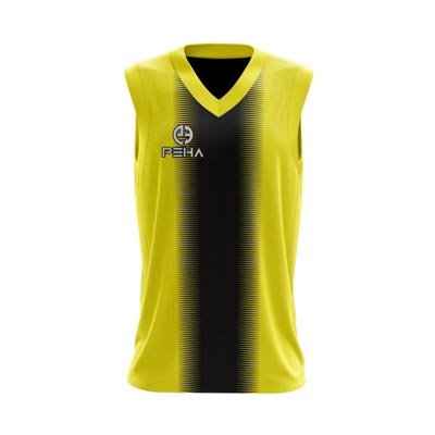 Koszulka koszykarska dla dzieci PEHA Delta żółto-czarna