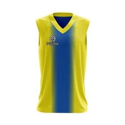 Koszulka koszykarska dla dzieci PEHA Delta żółto-niebieska
