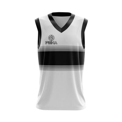 Koszulka koszykarska dla dzieci PEHA Luca biało-czarna