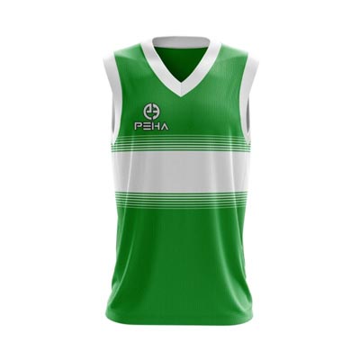 Koszulka koszykarska dla dzieci PEHA Luca zielono-biała