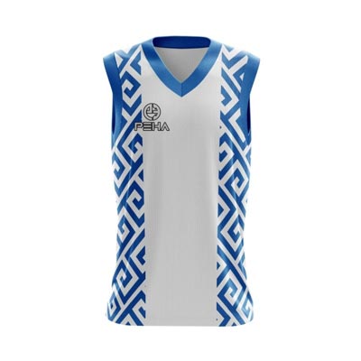 Koszulka koszykarska dla dzieci PEHA Onyx biało-niebieska