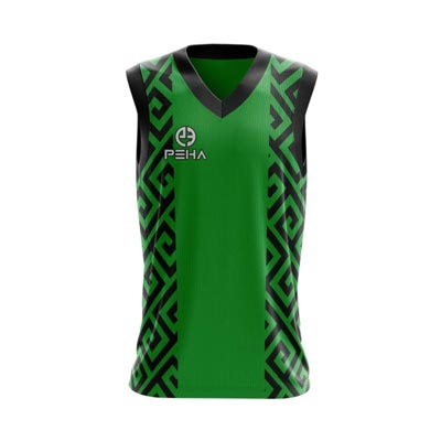 Koszulka koszykarska dla dzieci PEHA Onyx zielono-czarna