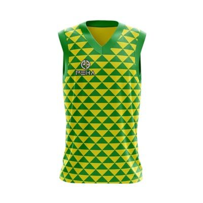 Koszulka koszykarska dla dzieci PEHA Slam żółto-zielona