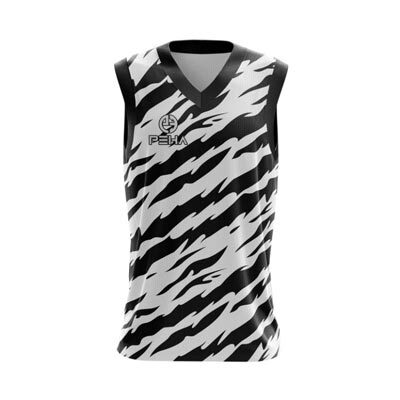Koszulka koszykarska dla dzieci PEHA Tiger biało-czarna