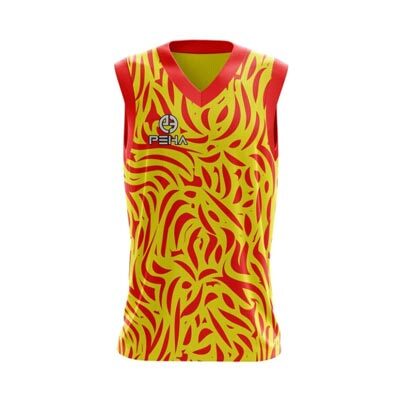 Koszulka koszykarska dla dzieci PEHA Virtus żółto-czerwona