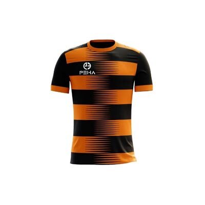 Koszulka piłkarska dla dzieci PEHA Ezro czarno-pomarańczowa