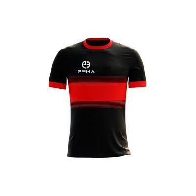 Koszulka piłkarska dla dzieci PEHA Luca czarno-czerwona