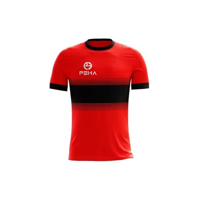 Koszulka piłkarska dla dzieci PEHA Luca czerwono-czarna