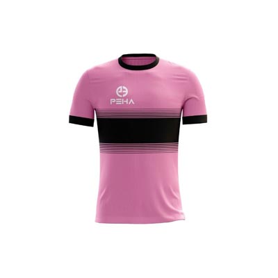 Koszulka piłkarska dla dzieci PEHA Luca różowo-czarna