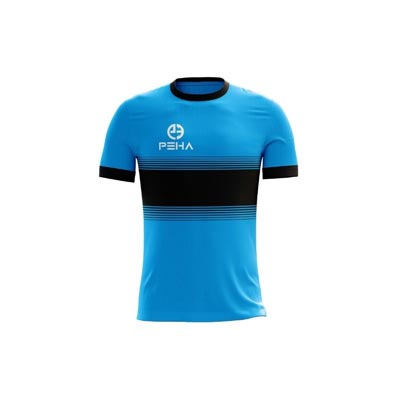 Koszulka piłkarska dla dzieci PEHA Luca turkusowo-czarna