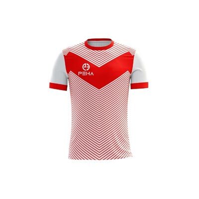 Koszulka piłkarska dla dzieci PEHA Lugo biało-czerwona