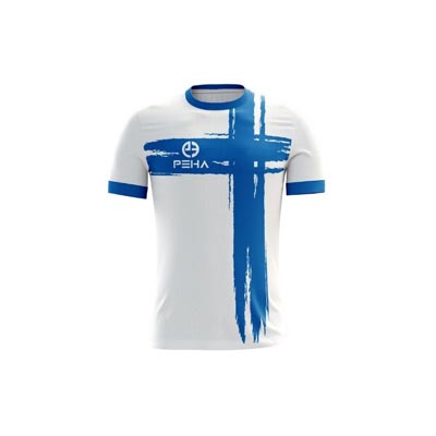 Koszulka piłkarska dla dzieci PEHA Ultra biało-niebieska