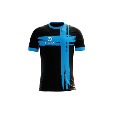 Koszulka piłkarska dla dzieci PEHA Ultra czarno-turkusowa