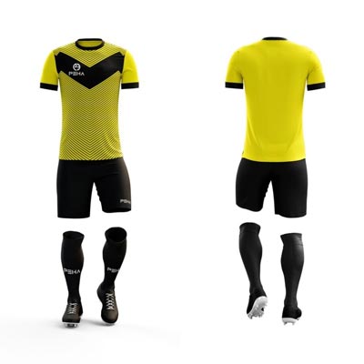 Strój piłkarski dla dzieci PEHA Lugo żółto-czarny