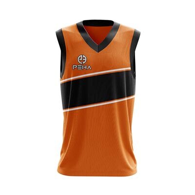 Koszulka koszykarska dla dzieci PEHA Alfa pomarańczowo-czarna