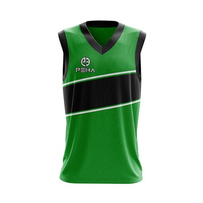 Koszulka koszykarska dla dzieci PEHA Alfa zielono-czarna