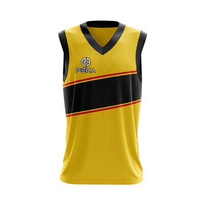 Koszulka koszykarska dla dzieci PEHA Alfa żółto-czarna