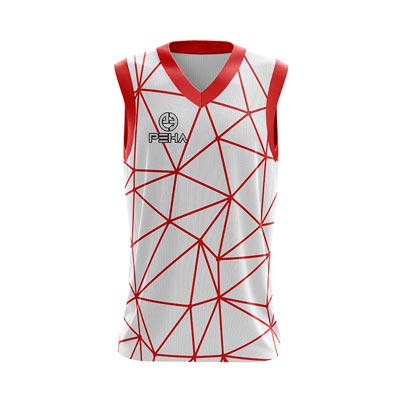 Koszulka koszykarska dla dzieci PEHA Cosmo biało-czerwona