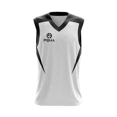 Koszulka koszykarska dla dzieci PEHA Elite biało-czarna