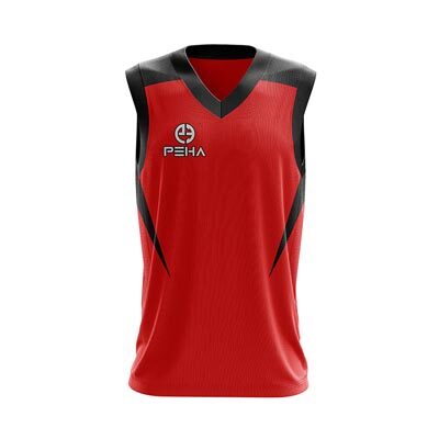 Koszulka koszykarska dla dzieci PEHA Elite czerwono-czarna