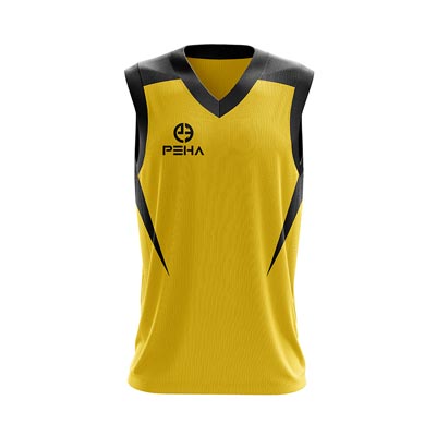 Koszulka koszykarska dla dzieci PEHA Elite żółto-czarna
