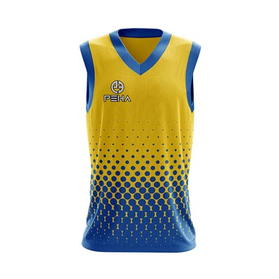 Koszulka koszykarska dla dzieci PEHA Energy żółto-niebieska