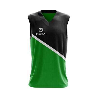 Koszulka koszykarska dla dzieci PEHA Liga czarno-zielona
