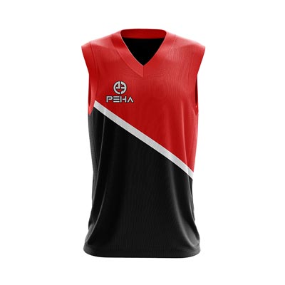 Koszulka koszykarska dla dzieci PEHA Liga czerwono-czarna