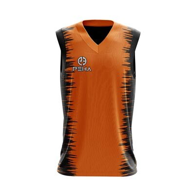 Koszulka koszykarska dla dzieci PEHA Ultra pomarańczowo-czarna