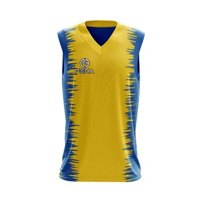 Koszulka koszykarska dla dzieci PEHA Ultra żółto-niebieska