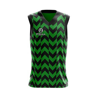 Koszulka koszykarska dla dzieci PEHA Vega zielono-czarna