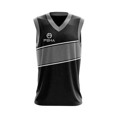Koszulka koszykarska PEHA Alfa czarno-szara