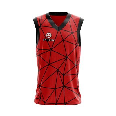 Koszulka koszykarska PEHA Cosmo czerwono-czarna