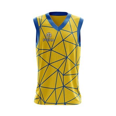Koszulka koszykarska PEHA Cosmo żółto-niebieska