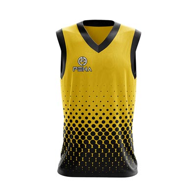 Koszulka koszykarska PEHA Energy żółto-czarna