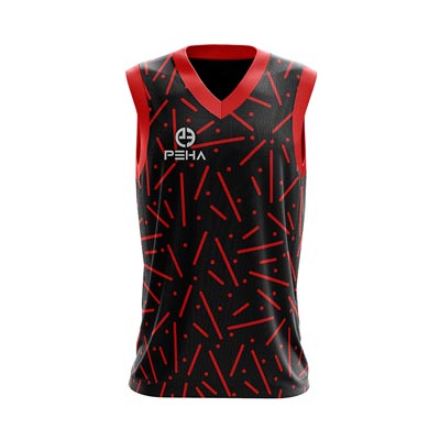 Koszulka koszykarska PEHA Galaxy czarno-czerwona