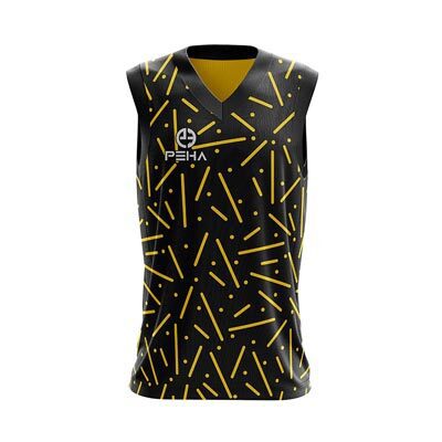 Koszulka koszykarska PEHA Galaxy czarno-żółta