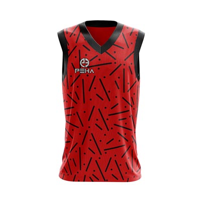 Koszulka koszykarska PEHA Galaxy czerwono-czarna